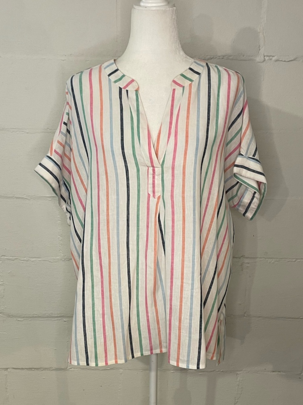 St. John's Bay Multicolor Striped V-Neck Tunic